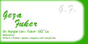 geza fuker business card